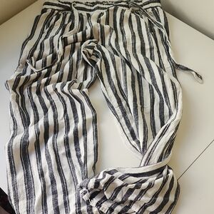 Striped Black and White Men Pants